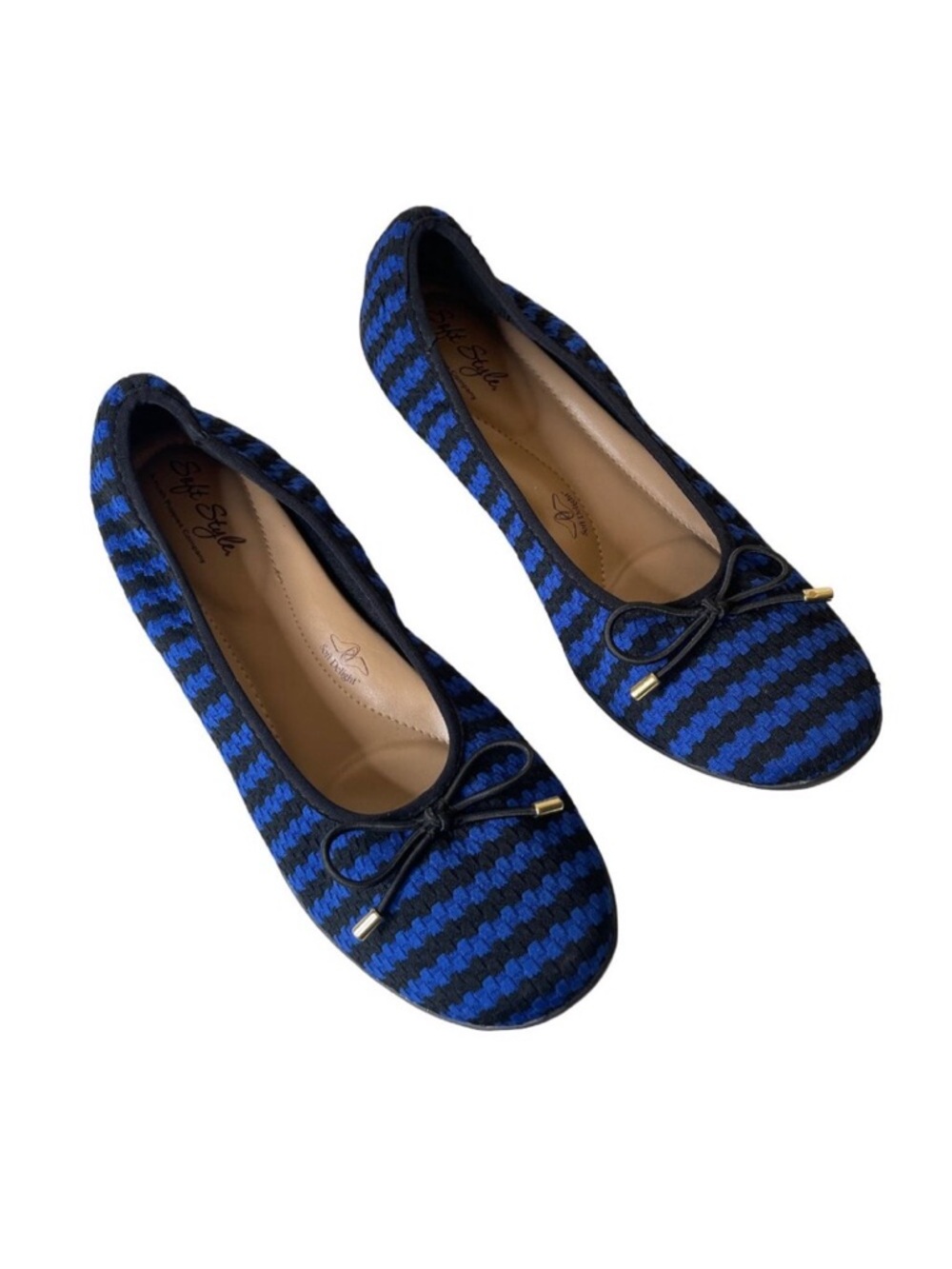 Soft Style Hush Puppies Stripe Ballet Comfort Flats Size 9.5